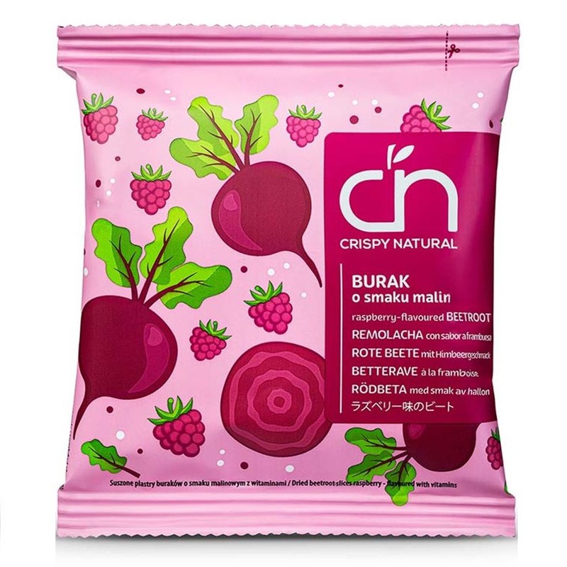Suszone chipsy Malinowy burak Crispy Natural 18 g
