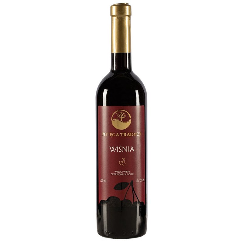 Wino z wiśni czerwone słodkie alk.13% obj. Potęga Tradycji 750 ml