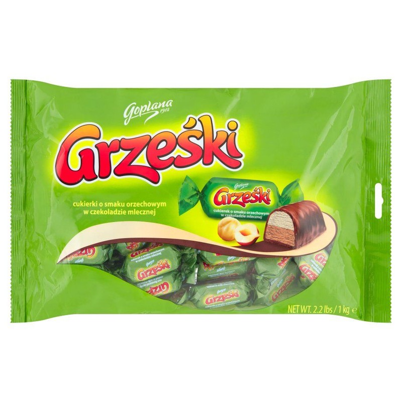 Cukierki o smaku orzechowym w czekoladzie mlecznej Grześki 1 kg