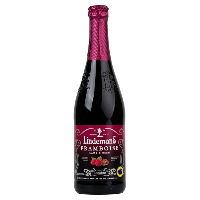 Piwo belgijskie smakowe Framboise Lambic Beer o smaku malinowym alk. 2.5% obj. Lindemans 750 ml