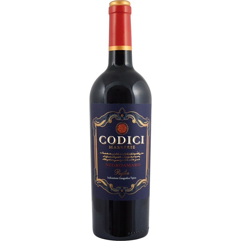 Wino Masserie Negroamaro czerwone wytrawne  Codici 750 ml