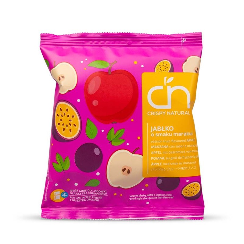Suszone chipsy jabłek o smaku marakui Crispy Natural 18 g