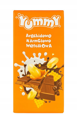 Yummy Tabliczka kakaowa z nadzieniem arachidowym i karmelem 100 g