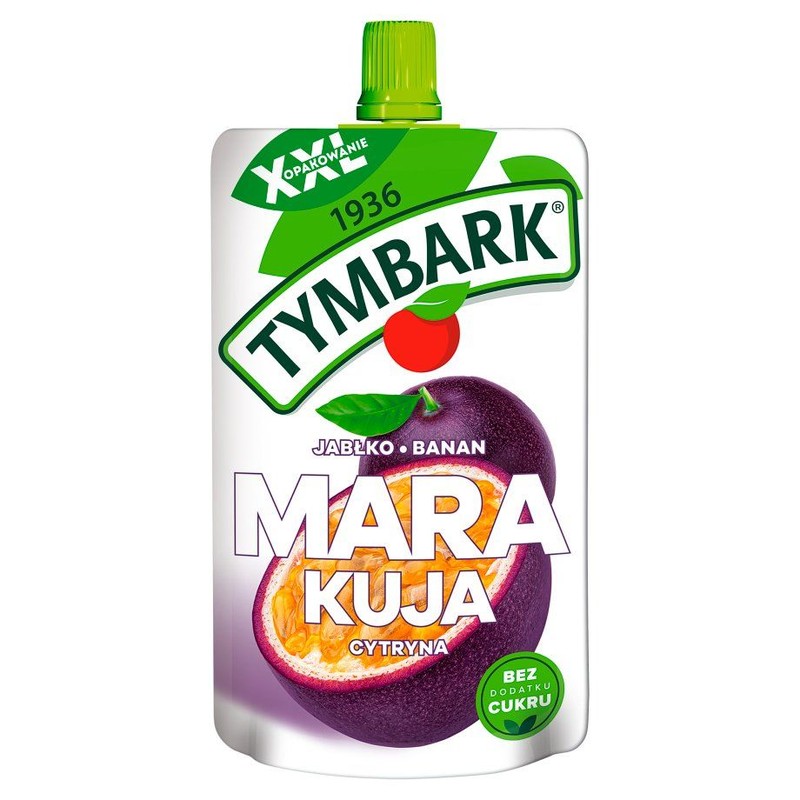 Mus 100 % z owoców o smaku Jabłko Banan Marakuja bez cukru Tymbark 200 g