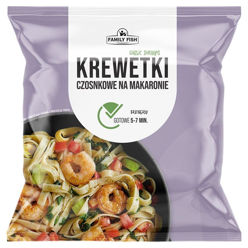 Krewetki czosnkowe na makaronie  Family Fish 400 g