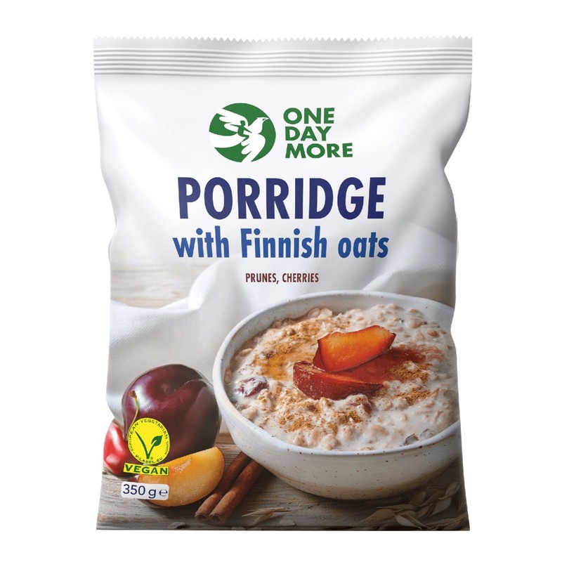 Owsianka z fińskimi płatkami – śliwki. wiśnie  One Day More 350 g