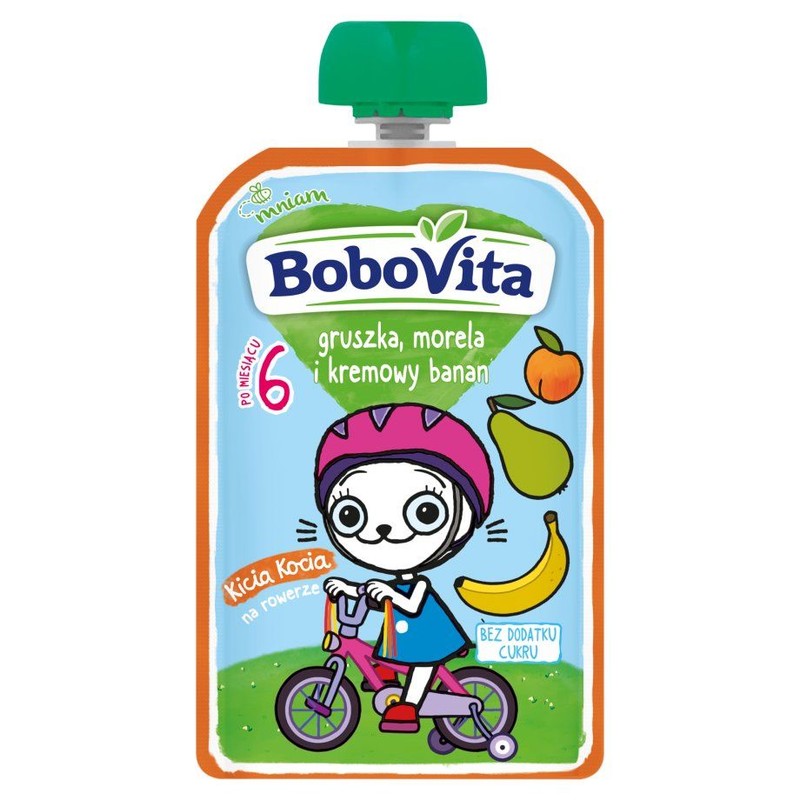 Mus gruszka morela i banan po 6. miesiącu BoboVita 100 g