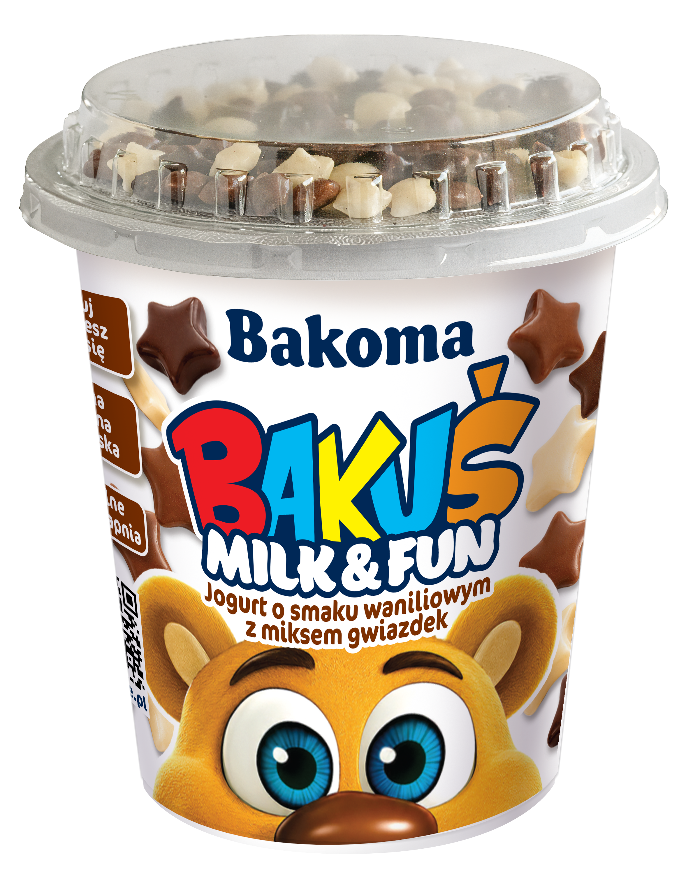 Bakuś Milk&Fun Jogurt O Smaku Waniliowym Z Miksem Gwiazdek 125G