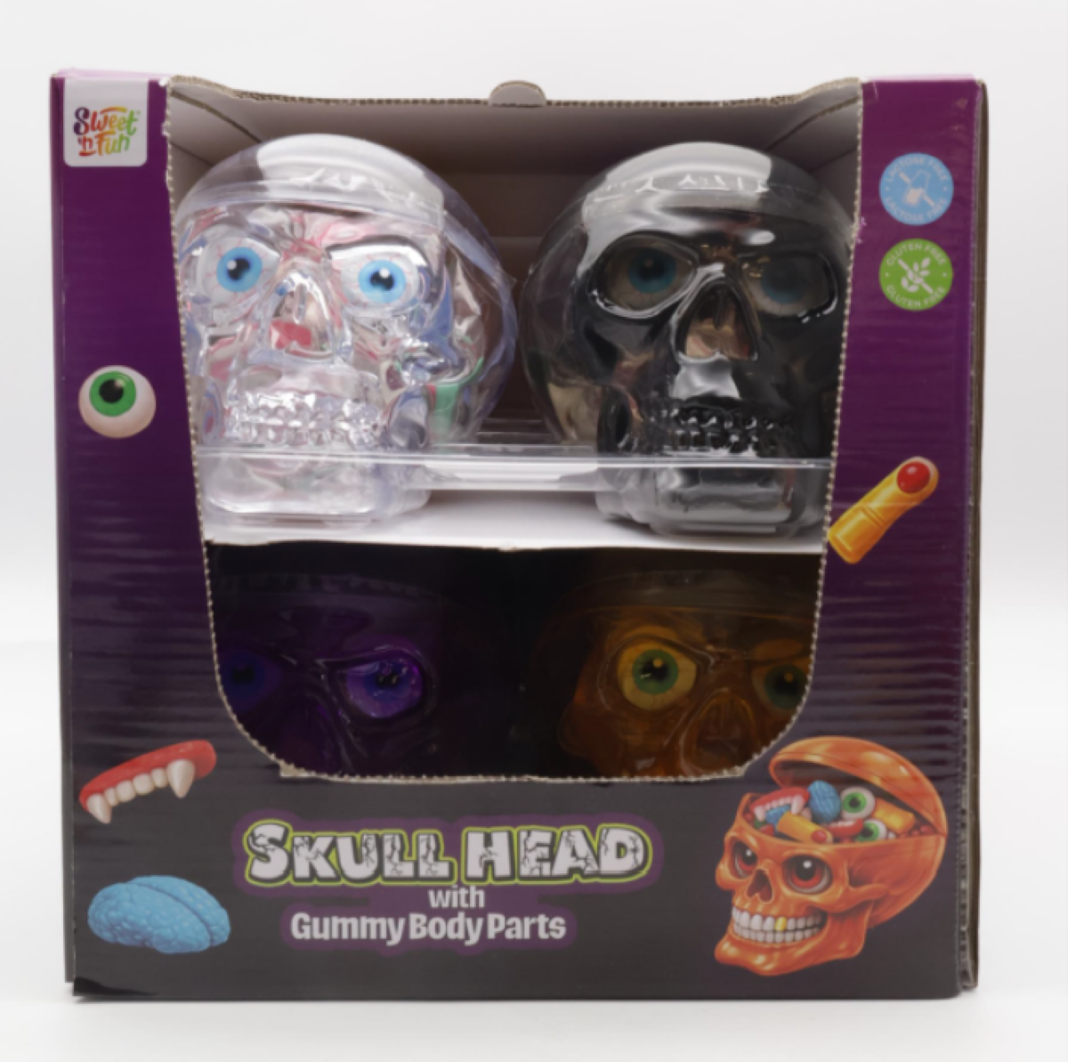 Sweet'Nfun Skull Head Gummy Part Czaszka Z Gumami W Kształcie Części Ciała 96 G