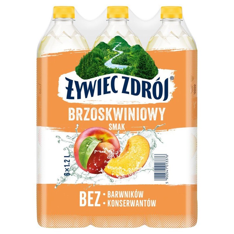 Woda niegazowana z dodatkiem soku z brzoskwini Żywiec Zdrój 6 x 1,2 l