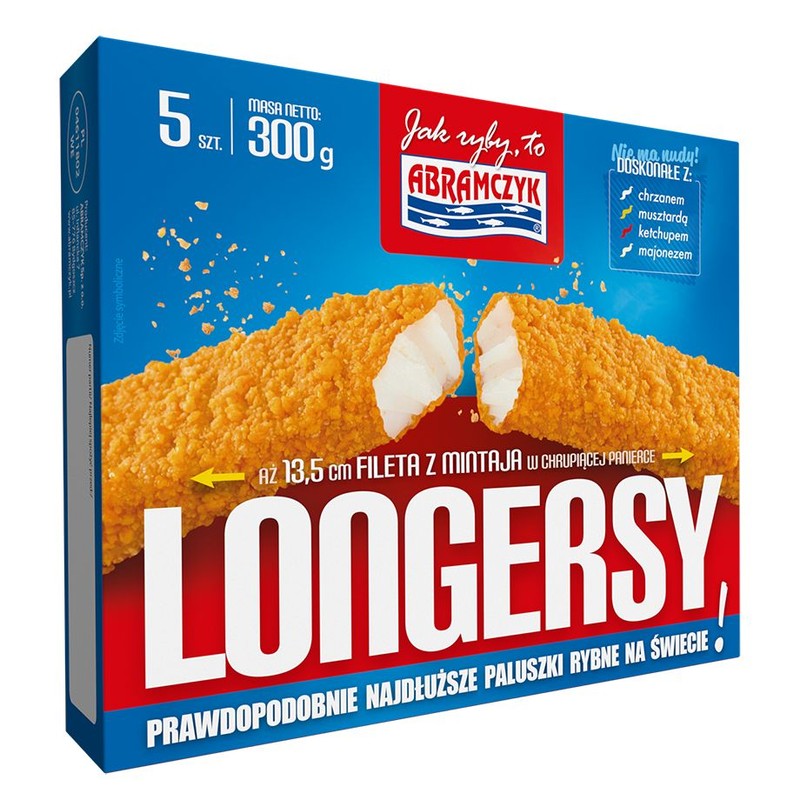 Longersy najdłuższe paluszki rybne Abramczyk 300 g