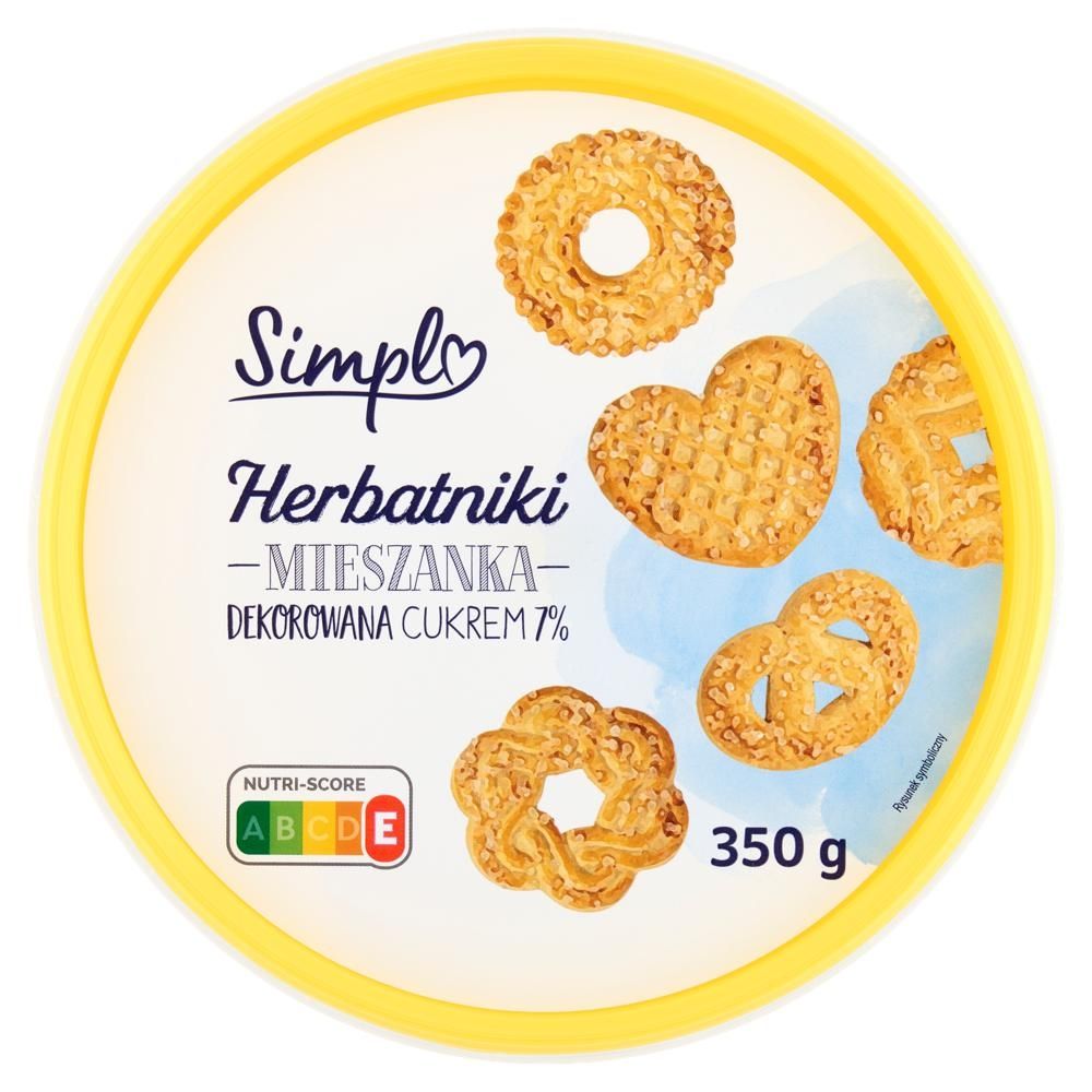 Simpl Herbatniki mieszanka dekorowana cukrem 7 % 350 g