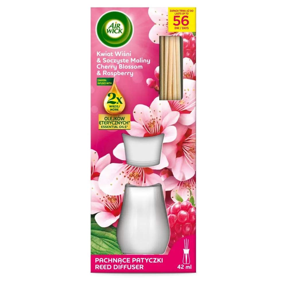 Air Wick Pachnące patyczki kwiat wiśni & soczyste maliny 42 ml