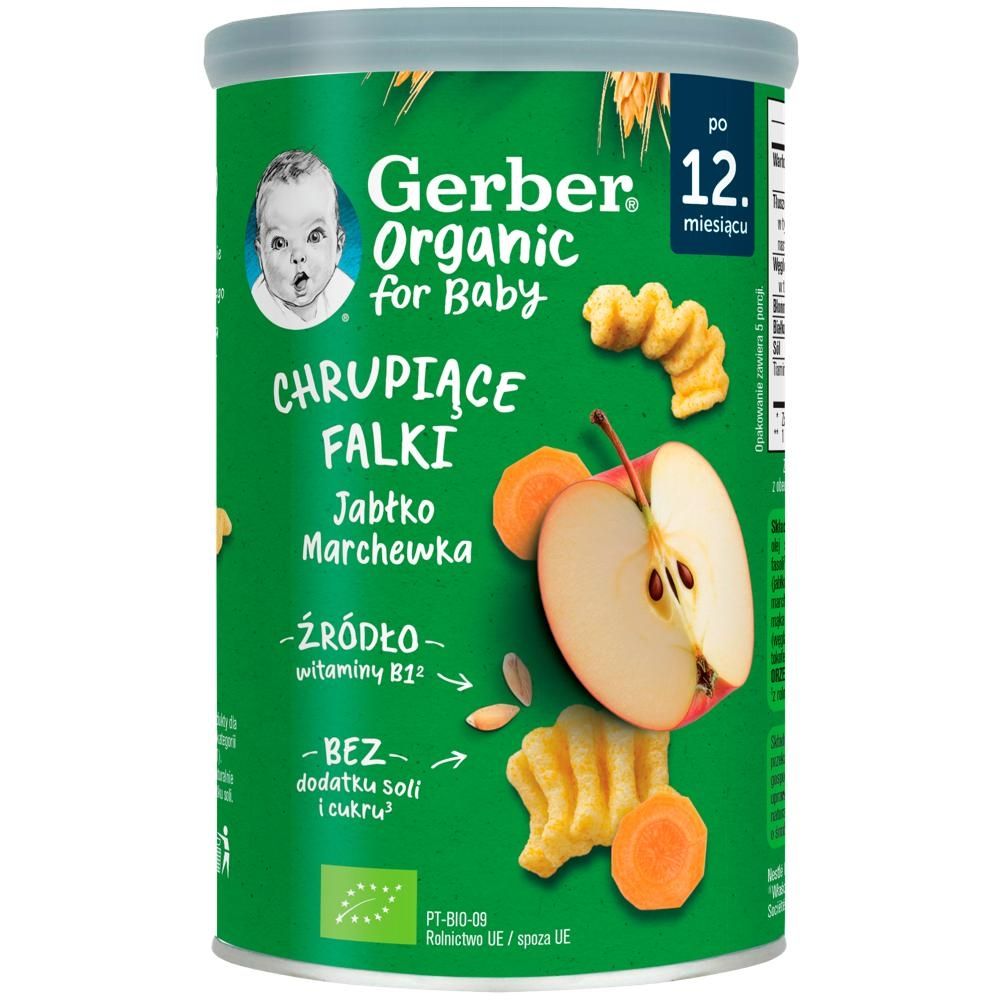 Gerber Organic Chrupiące falki jabłko marchewka po 12. miesiącu 35 g