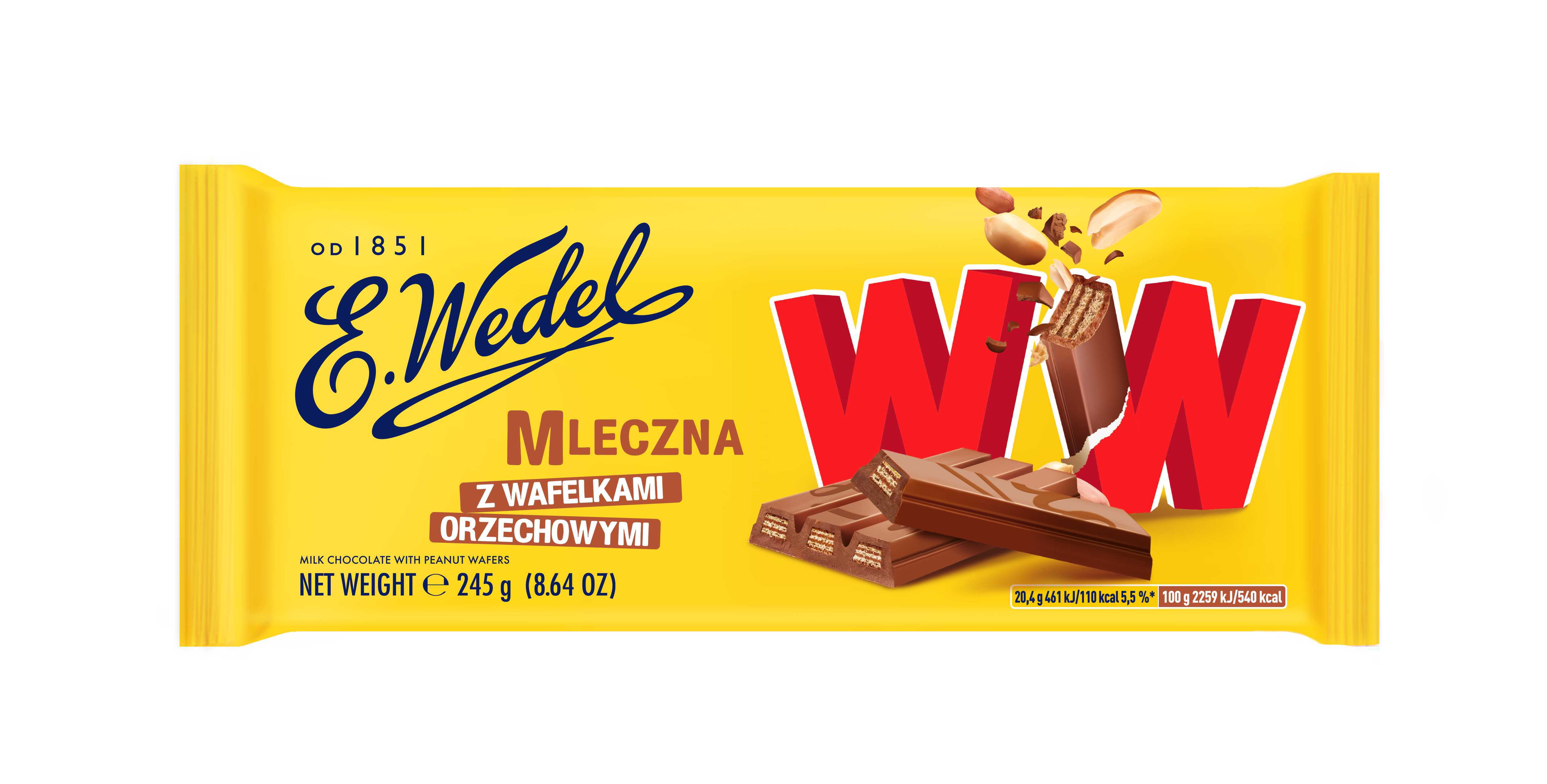 E. Wedel Czekolada Mleczna Z Wafelkami Orzechowymi Ww 245G