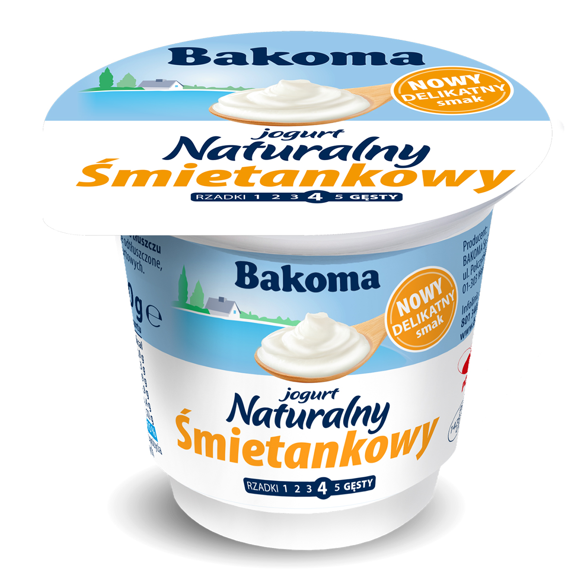 Bakoma Jogurt Naturalny Śmietankowy Kremowy 250 G