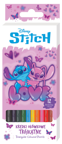 Stitch Kredki ołówkowe trójkątne Pink 12 szt.