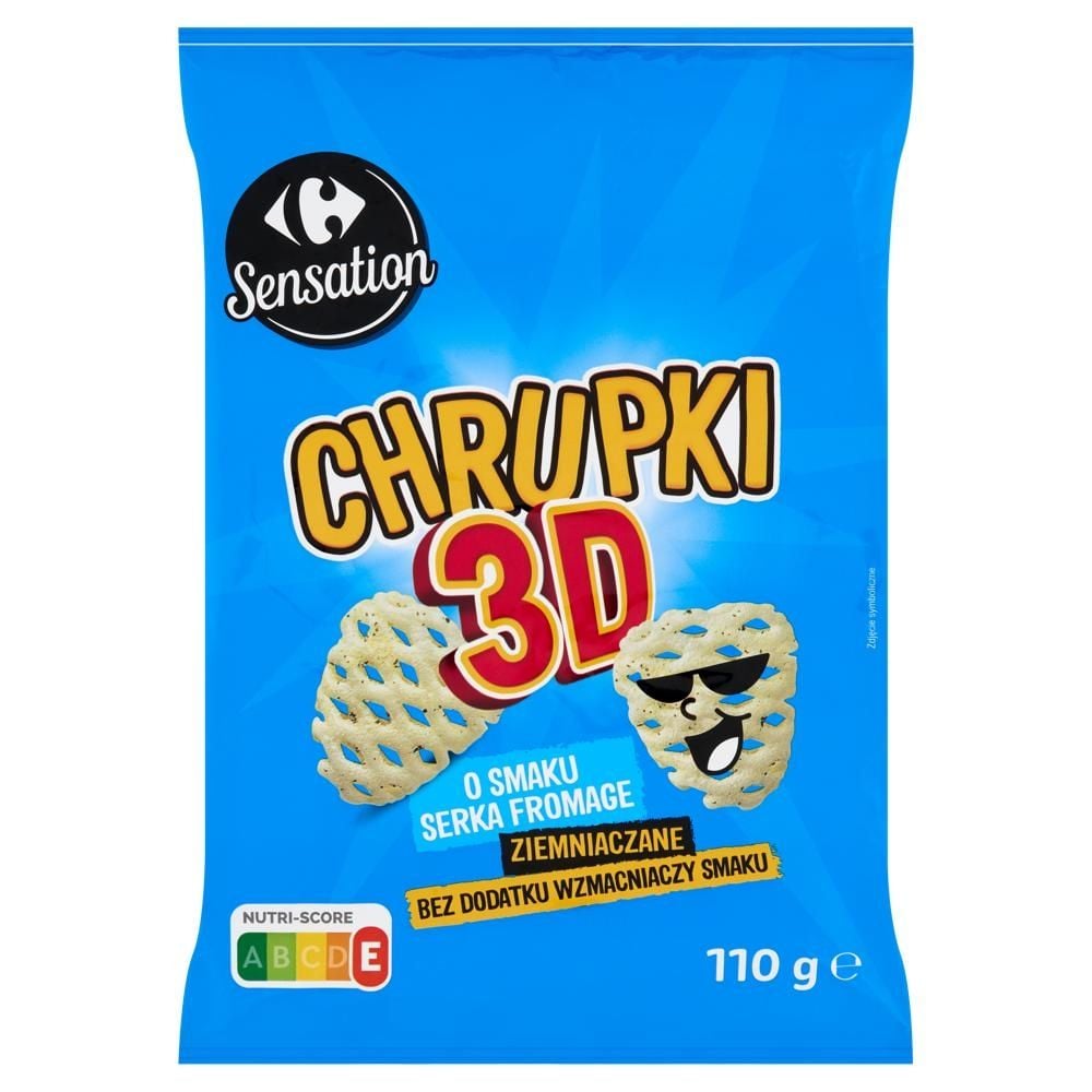 Carrefour Sensation 3D Chrupki ziemniaczane o smaku serka fromage 110 g