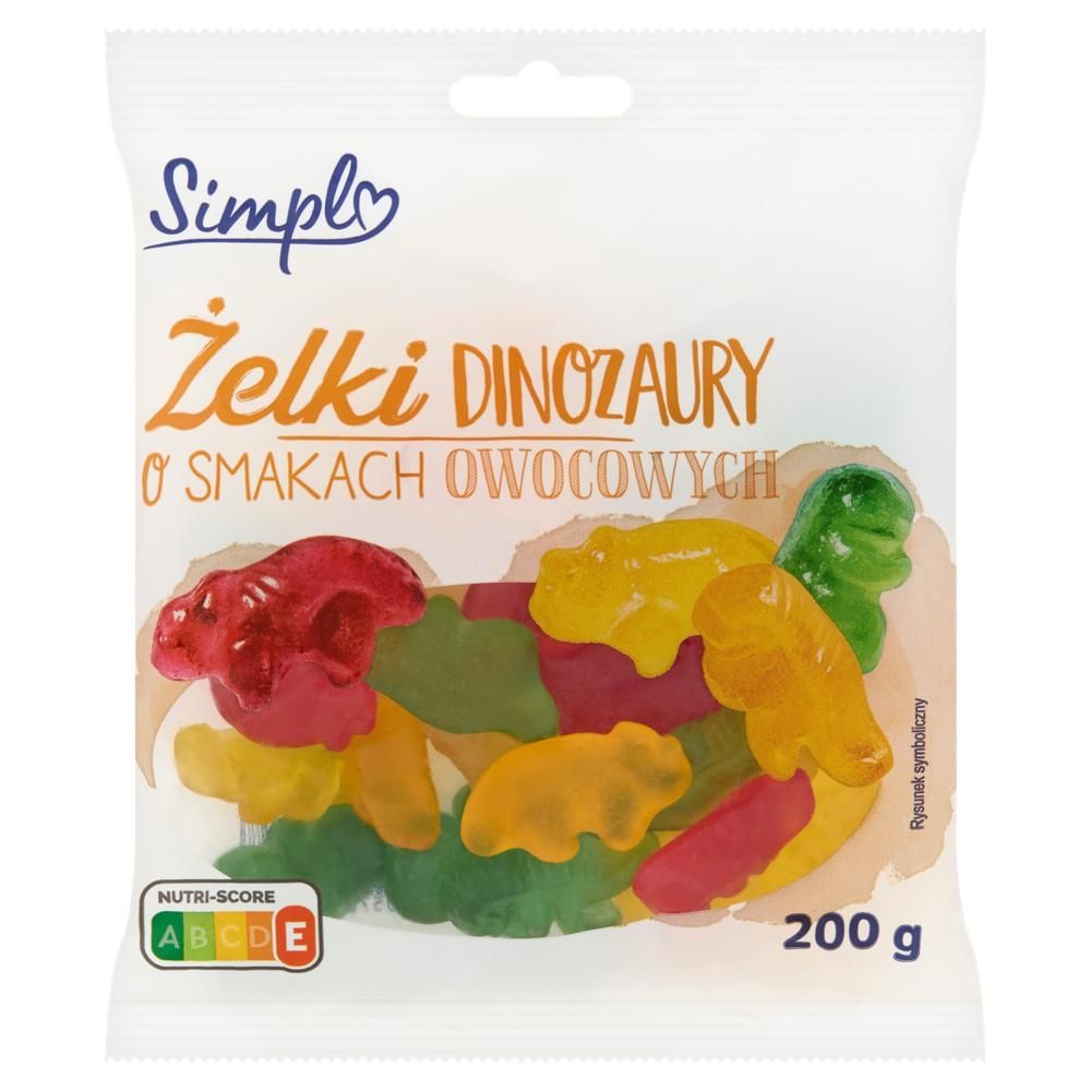 Simpl Żelki dinozaury o smakach owocowych 200 g