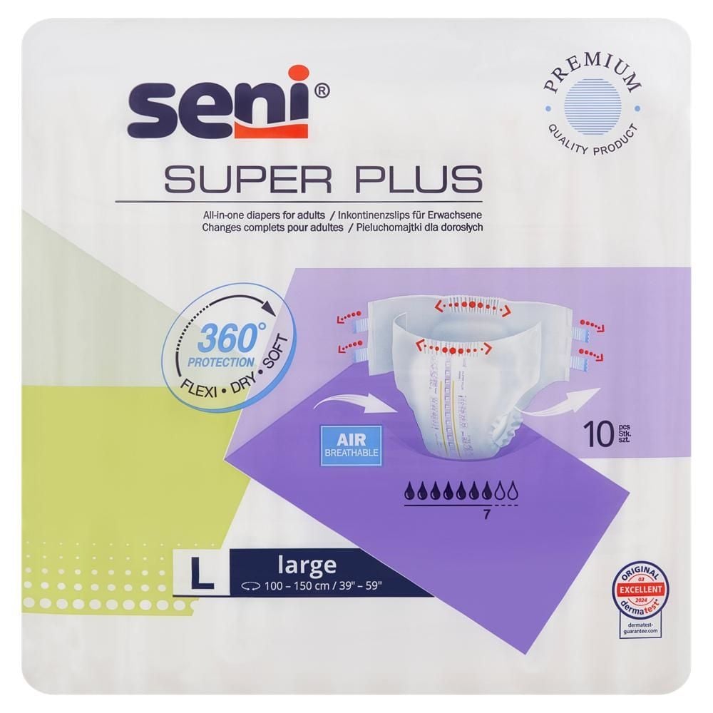 Seni Super Plus Pieluchomajtki dla dorosłych L 10 sztuk