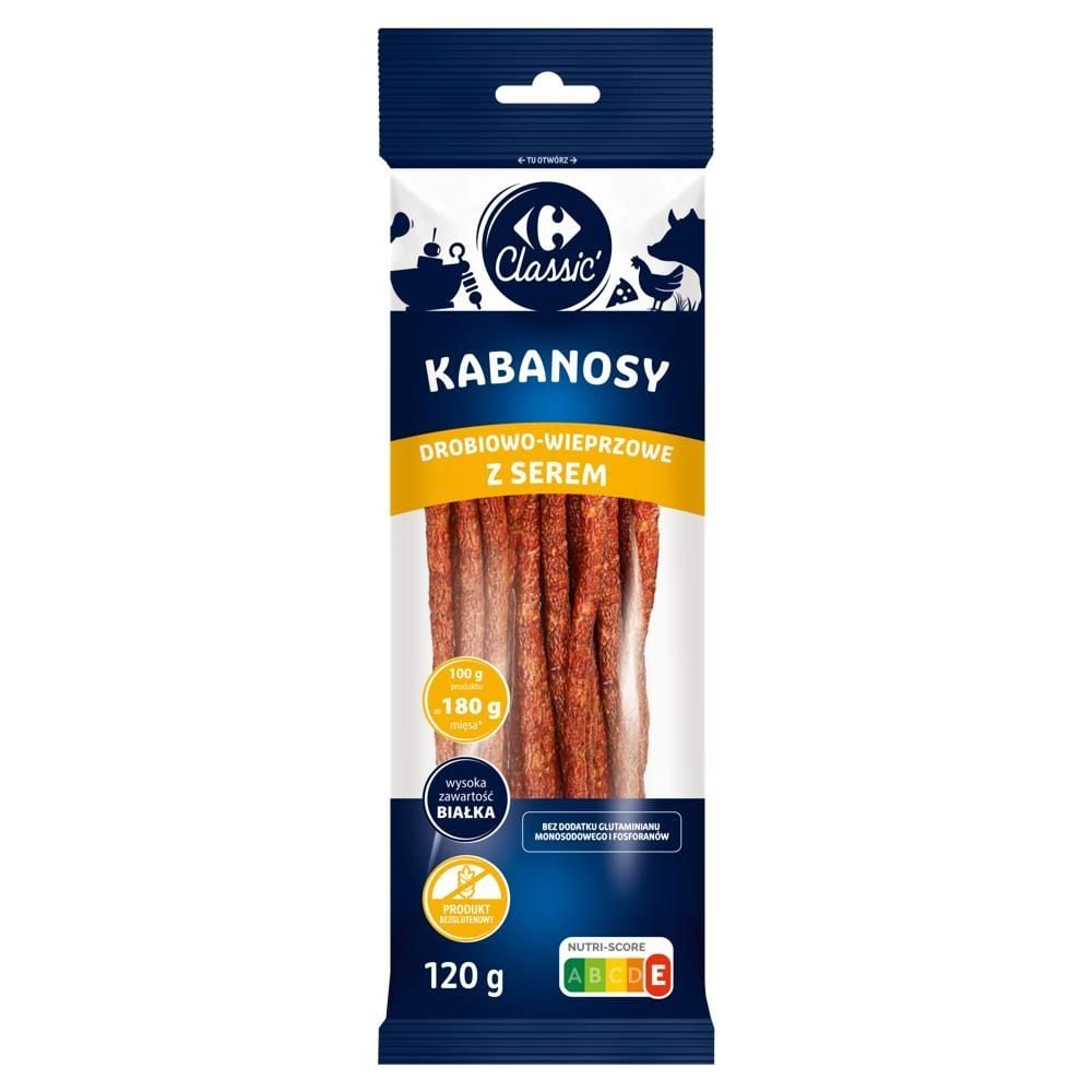Carrefour Classic Kabanosy drobiowo-wieprzowe z serem 120 g
