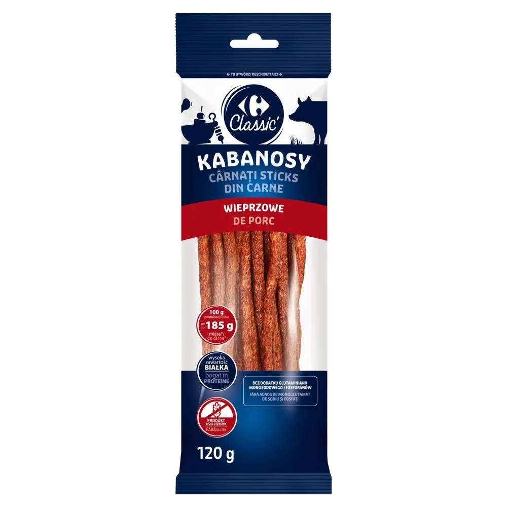 Carrefour Classic Kabanosy wieprzowe 120 g