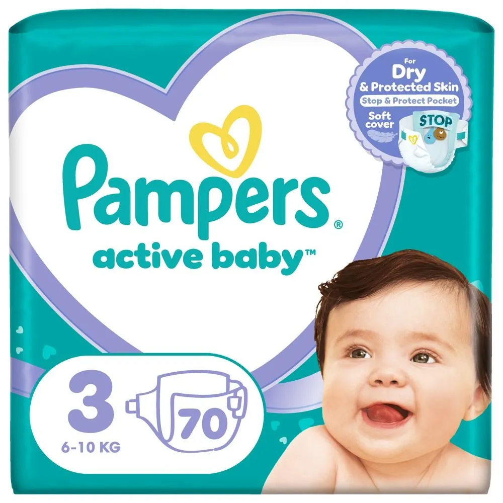 Pampers Active Baby, rozmiar 3, 70 pieluszek, 6kg-10kg