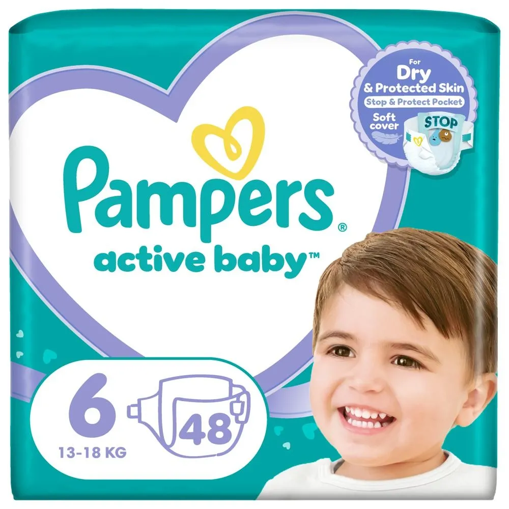 Pampers Active Baby, rozmiar 6, 48 pieluszek, 13kg-18kg