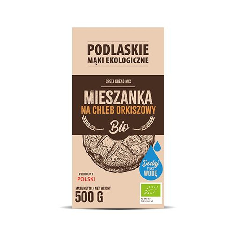 BIO Mieszanka na chleb orkiszowy Podlaskie Mąki Ekologiczne 500 g