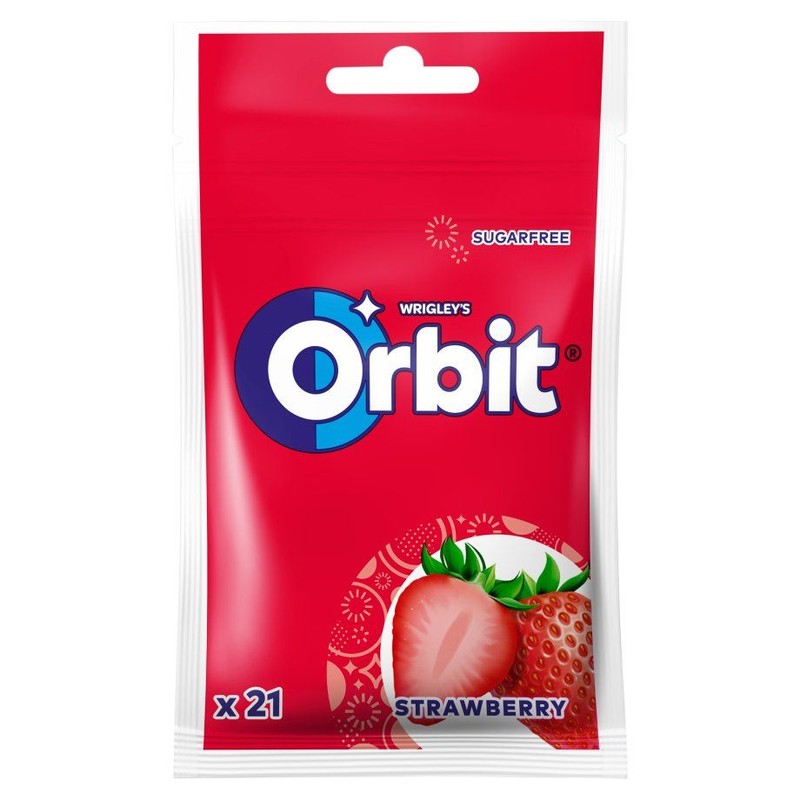 Bezcukrowa guma do żucia o smaku truskawkowym Orbit 29 g