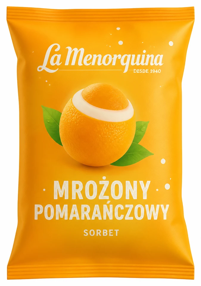 Lody Sorbet Mrożona Pomarańcza La Menorquina