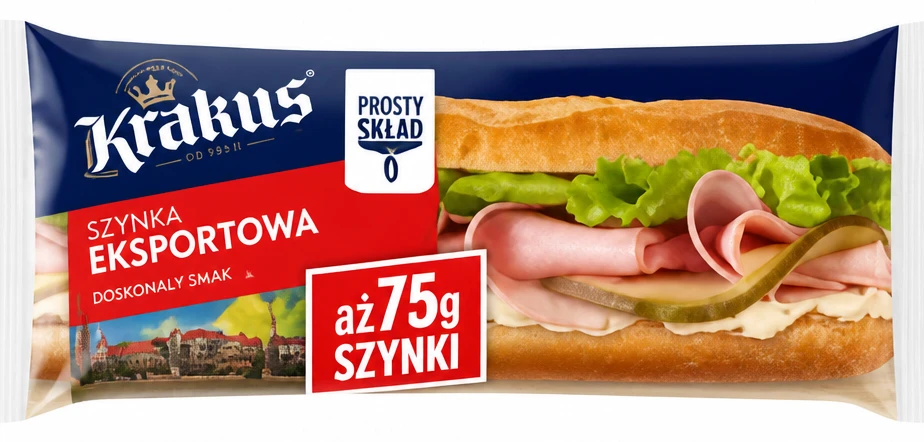 Bagietka z szynką eksportową Krakus
