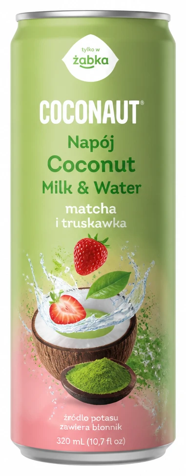 Napój Coconut Milk & Water matcha i truskawka