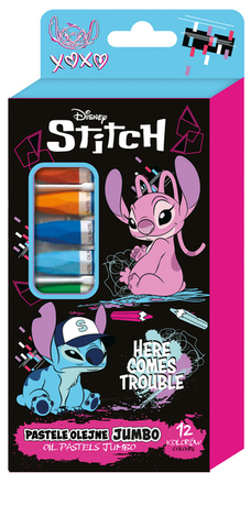 Stitch Pastele olejne Jumbo Black 12 szt.