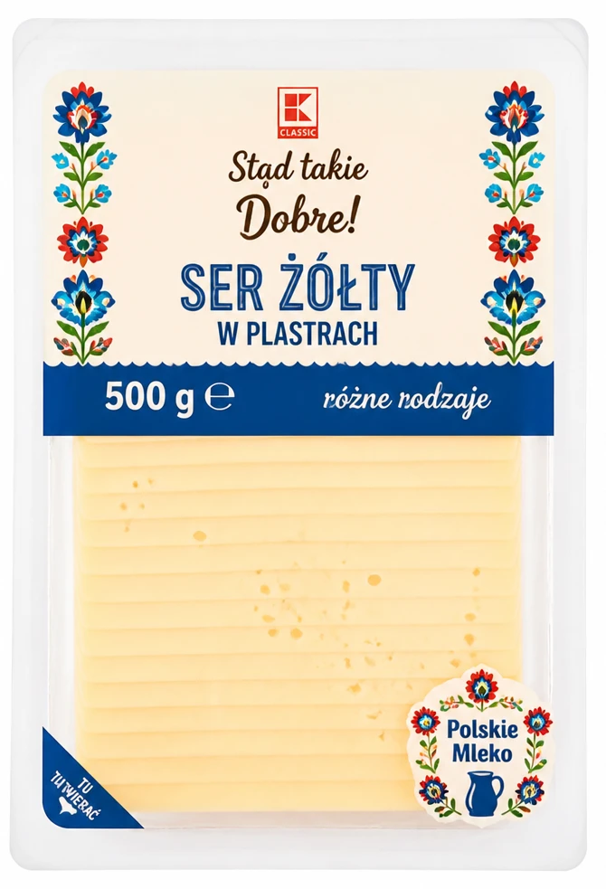 Stąd takie Dobre! Ser żółty w plastrach, różne rodzaje