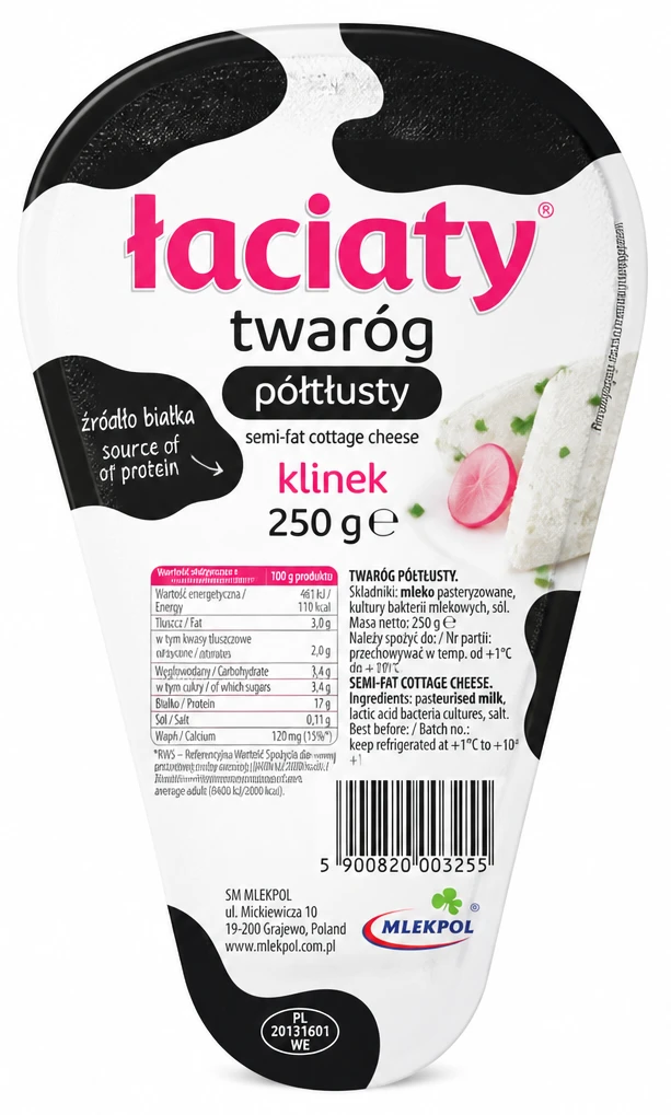 ŁACIATY Twaróg półtłusty klinek