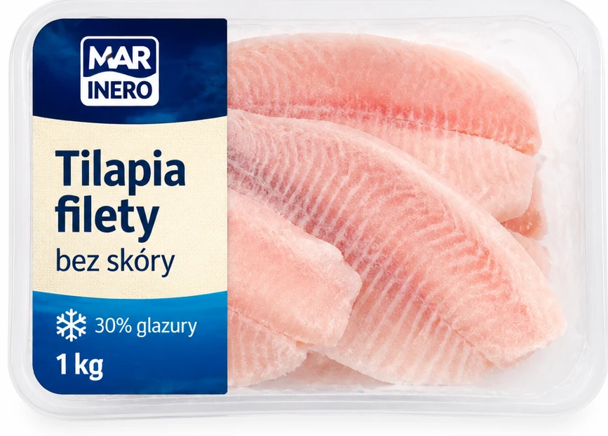 Tilapia filety bez skóry 30% glazury