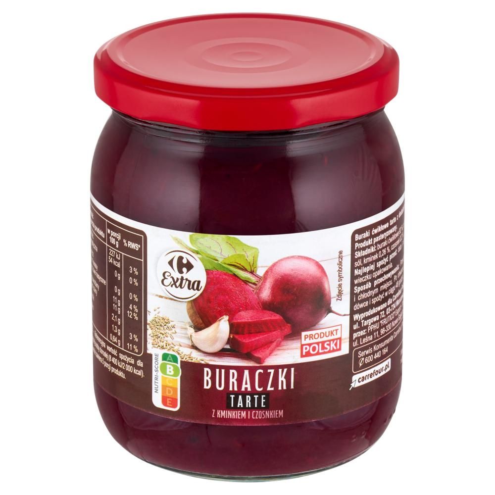 Carrefour Extra Buraczki tarte z kminkiem i czosnkiem 500 g