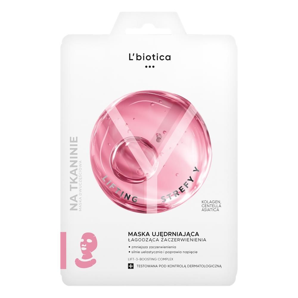 L'biotica Lifting Strefy Y Ujędrniająca maska na tkaninie łagodząca zaczerwienienia 1 szt.
