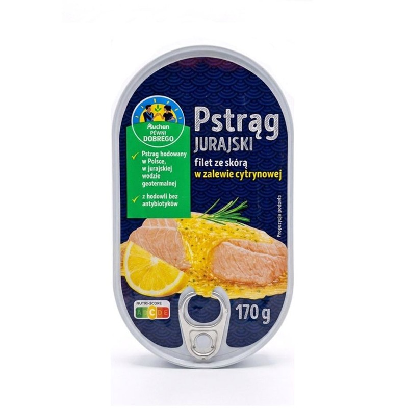 Pstrąg Jurajski filet ze skórą w zalewie cytrynowej Pewni Dobrego 170 g