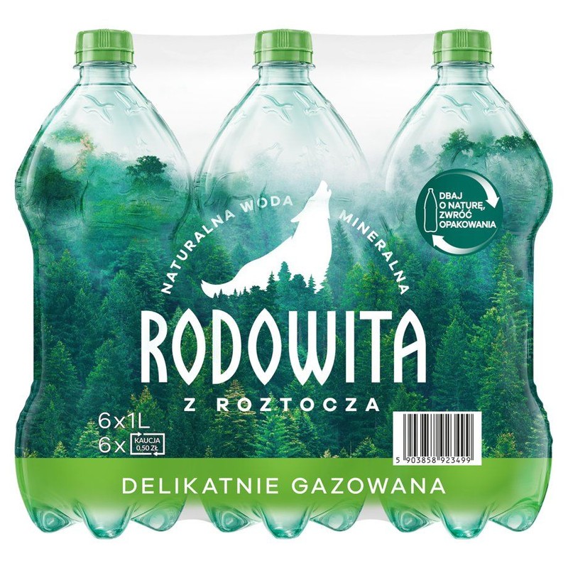Naturalna woda mineralna gazowana Rodowita z Roztocza 6 x 1 l