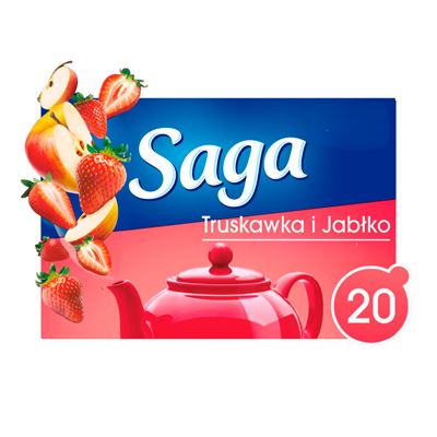 Saga Herbata owocowa Truskawka Jabłko 20 torebek