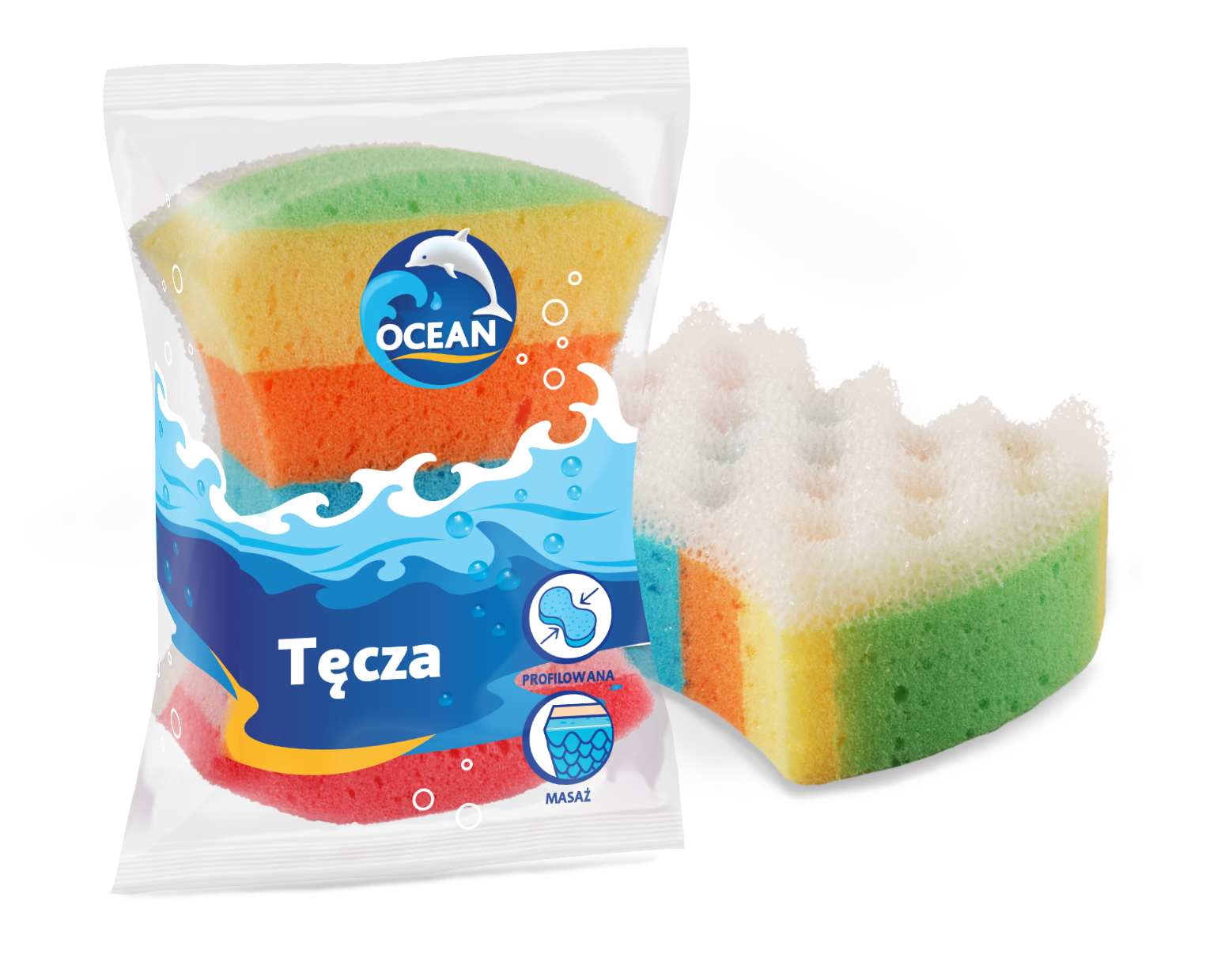 Ocean Gąbka Do Kąpieli I Masażu Tęcza