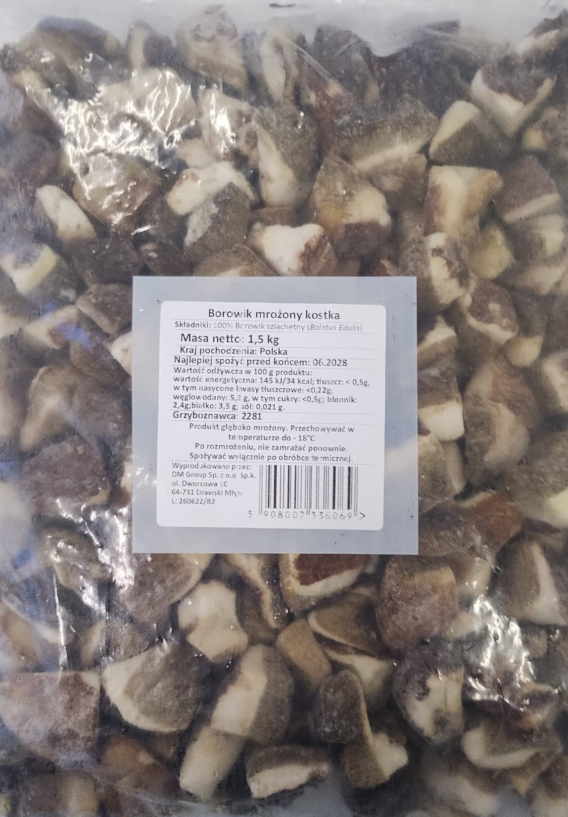 Borowik Mrożony Kostka 1,5 Kg