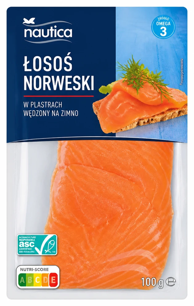 NAUTICA Łosoś norweski w plastrach, wędzony na zimno