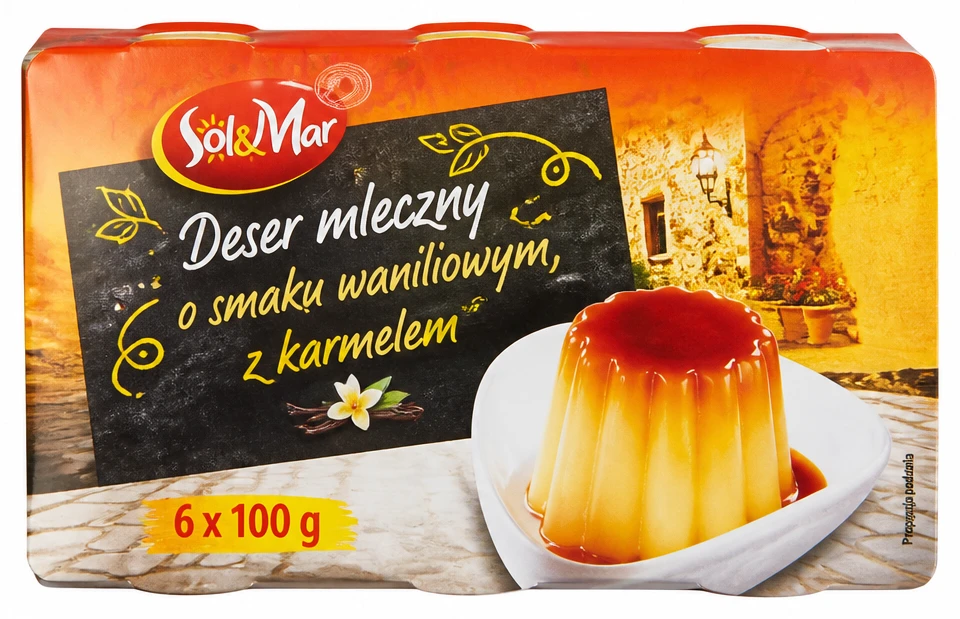 SOL&MAR Deser mleczny o smaku waniliowym, z karmelem