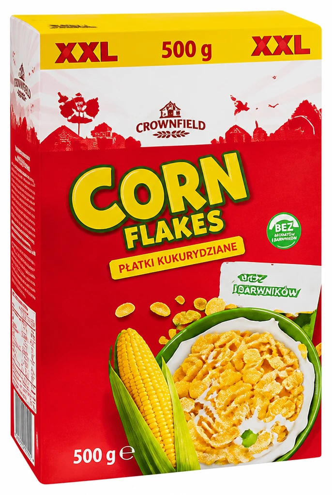 CROWNFIELD Płatki kukurydziane Corn Flakes, XXL