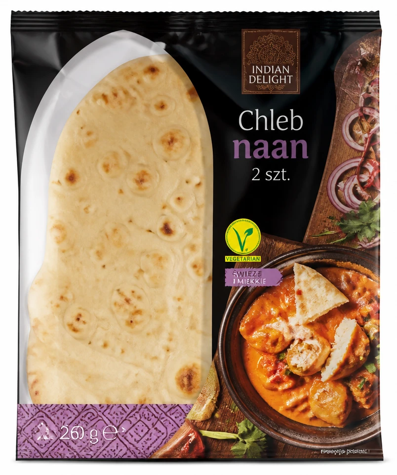 INDIAN DELIGHT Chleb naan, 2 szt.