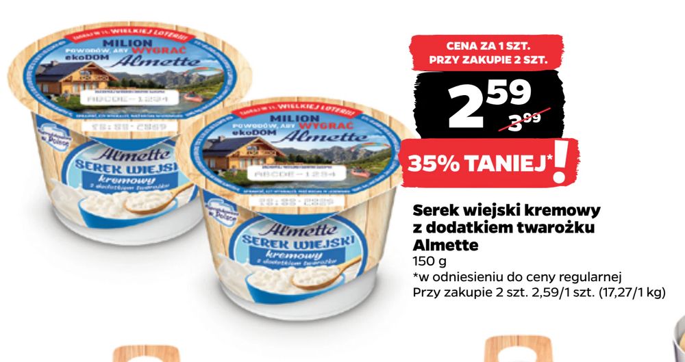 Serek wiejski kremowy z dodatkiem twarożku Almette