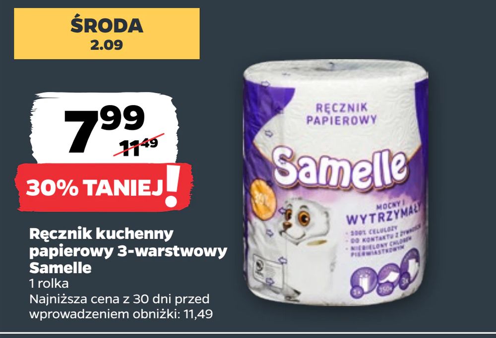 Ręcznik kuchenny papierowy 3-warstwowy Samelle